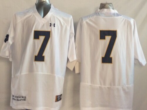 Notre Dame Fighting Irish #7 Brandon Wimbush White Jersey