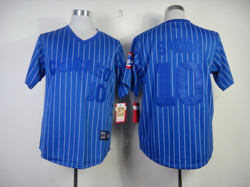 Chicago Cubs #10 Ron Santo Blue Pinstripe Throwback Jersey Chicago Cubs #10 Ron Santo Blue Pinstripe Throwback Jersey