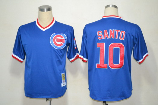 Chicago Cubs #10 Ron Santo 1984 Blue Throwback Jersey Chicago Cubs #10 Ron Santo 1984 Blue Throwback Jersey