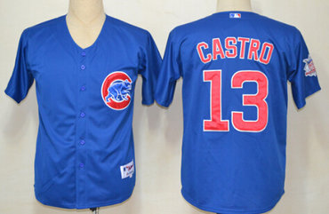 Chicago Cubs #13 Starlin Castro Blue Jersey Chicago Cubs #13 Starlin Castro Blue Jersey