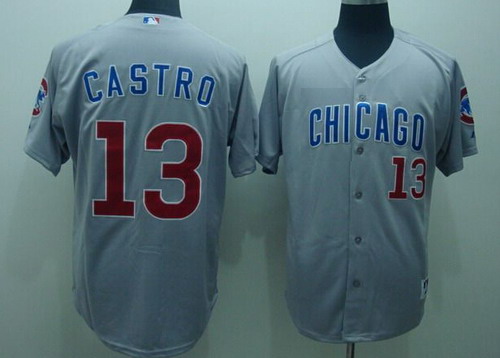 Chicago Cubs #13 Starlin Castro Gray Jersey Chicago Cubs #13 Starlin Castro Gray Jersey