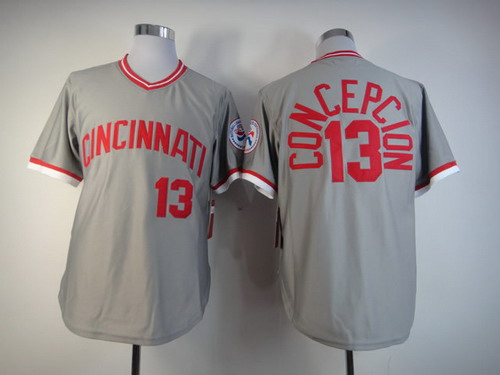 Cincinnati Reds #13 Dave Concepcion 1976 Gray Throwback Jersey Cincinnati Reds #13 Dave Concepcion 1976 Gray Throwback Jersey