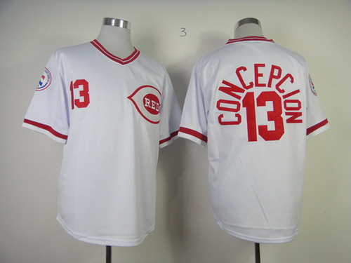 Cincinnati Reds #13 Dave Concepcion 1976 White Throwback Jersey Cincinnati Reds #13 Dave Concepcion 1976 White Throwback Jersey
