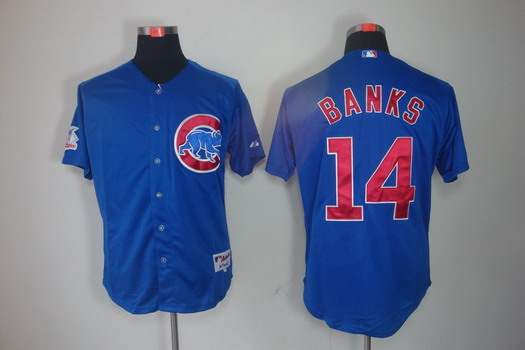 Chicago Cubs #14 Ernie Banks Blue Jersey Chicago Cubs #14 Ernie Banks Blue Jersey