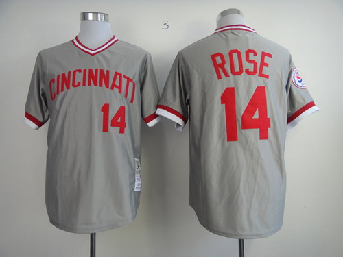 Cincinnati Reds #14 Pete Rose 1976 Gray Throwback Jersey Cincinnati Reds #14 Pete Rose 1976 Gray Throwback Jersey