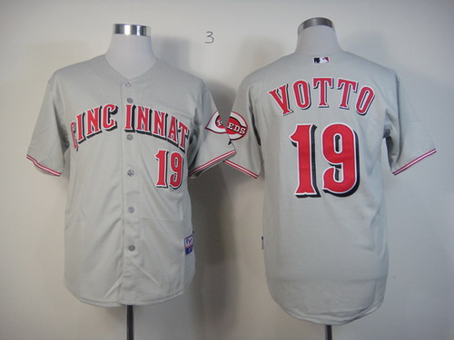 Cincinnati Reds #19 Joey Votto Gray Jersey Cincinnati Reds #19 Joey Votto Gray Jersey