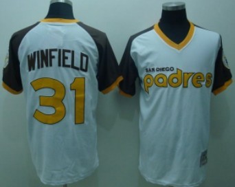 San Diego Padres #31 Dave Winfield 1978 White Throwback Jersey  San Diego Padres #31 Dave Winfield 1978 White Throwback Jersey