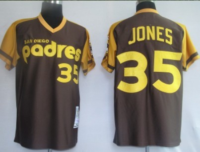San Diego Padres #35 Randy Jones 1978 Brown Throwback Jersey  San Diego Padres #35 Randy Jones 1978 Brown Throwback Jersey