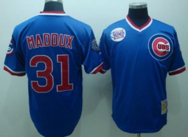 Chicago Cubs #31 Greg Maddux 1984 Blue Throwback Jersey Chicago Cubs #31 Greg Maddux 1984 Blue Throwback Jersey