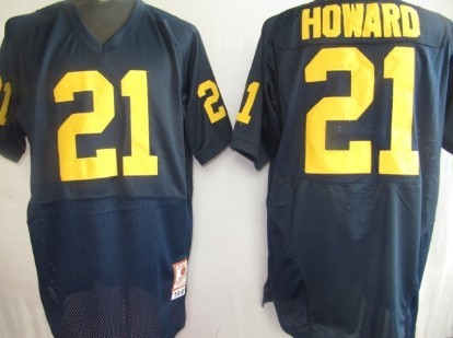 Michigan Wolverines #21 Howard Navy Blue Jersey  Michigan Wolverines #21 Howard Navy Blue Jersey