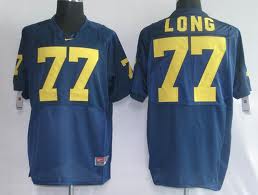 Michigan Wolverines #77 Long Navy Blue Jersey  Michigan Wolverines #77 Long Navy Blue Jersey