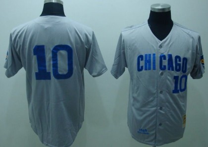 Chicago Cubs #10 Ron Santo 1969 Gray Throwback Jersey  Chicago Cubs #10 Ron Santo 1969 Gray Throwback Jersey