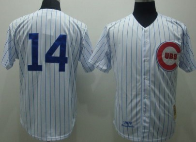 Chicago Cubs #14 Ernie Banks 1969 White Throwback Jersey  Chicago Cubs #14 Ernie Banks 1969 White Throwback Jersey