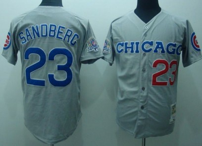 Chicago Cubs #23 Ryne Sandberg 1990 Gray Throwback Jersey  Chicago Cubs #23 Ryne Sandberg 1990 Gray Throwback Jersey