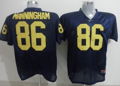 Michigan Wolverines #86 Manningham Navy Blue Jersey  Michigan Wolverines #86 Manningham Navy Blue Jersey