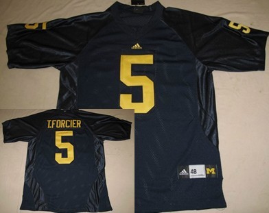 Michigan Wolverines #5 T.FORCIER Navy Blue Jersey Michigan Wolverines #5 T.FORCIER Navy Blue Jersey