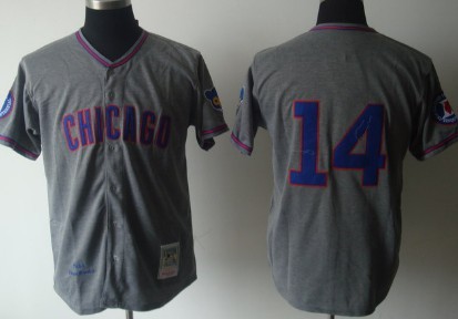 Chicago Cubs #14 Ernie Banks 1968 Gray Wool Throwback Jersey Chicago Cubs #14 Ernie Banks 1968 Gray Wool Throwback Jersey
