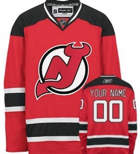 New Jersey Devils Mens Customized Red With Black Jersey New Jersey Devils Mens Customized Red With Black Jersey
