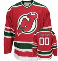 New Jersey Devils Youths Customized Red With Green Jersey New Jersey Devils Youths Customized Red With Green Jersey