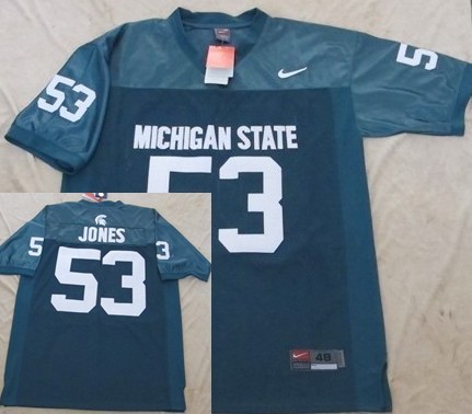 Michigan State Spartans #53 Greg Jones Green Jersey 