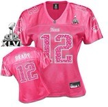 New England Patriots #12 Tom Brady Pink Womens Sweetheart 2012 Super Bowl XLVI Jersey  New England Patriots #12 Tom Brady Pink Womens Sweetheart 2012 Super Bowl XLVI Jersey