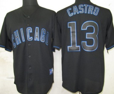 Chicago Cubs #13 Starlin Castro Black Fashion Jersey Chicago Cubs #13 Starlin Castro Black Fashion Jersey