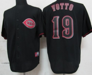 Cincinnati Reds #19 Joey Votto Black Fashion Jersey Cincinnati Reds #19 Joey Votto Black Fashion Jersey