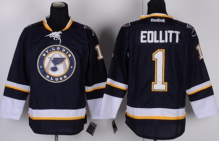 St. Louis Blues #1 Brian Elliott Navy Blue Third Jersey  St. Louis Blues #1 Brian Elliott Navy Blue Third Jersey