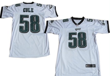 Nike Philadelphia Eagles #58 Trent Cole White Elite Jersey Nike Philadelphia Eagles #58 Trent Cole White Elite Jersey