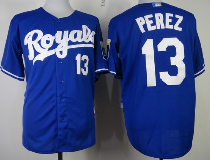 Kansas City Royals #13 Salvador Perez Navy Blue Jersey  Kansas City Royals #13 Salvador Perez Navy Blue Jersey
