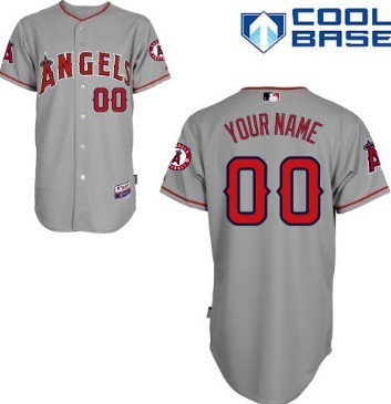 Men's LA Angels of Anaheim Customized Gray Jersey  Men's LA Angels of Anaheim Customized Gray Jersey