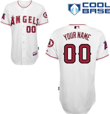 Men's LA Angels of Anaheim Customized White Jersey  Men's LA Angels of Anaheim Customized White Jersey