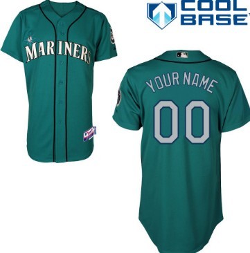 Men's Seattle Mariners Customized Green Jersey  Men's Seattle Mariners Customized Green Jersey