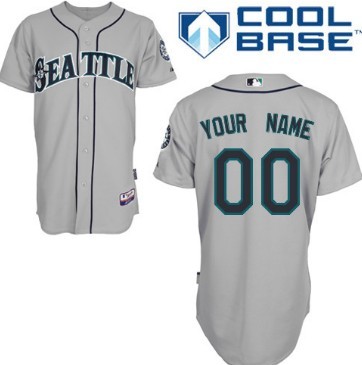 Men's Seattle Mariners Customized Gray Jersey  Men's Seattle Mariners Customized Gray Jersey