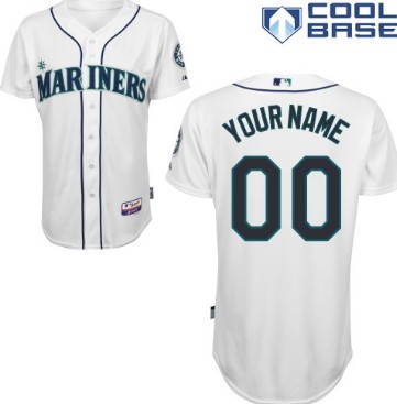 Men's Seattle Mariners Customized White Jersey  Men's Seattle Mariners Customized White Jersey