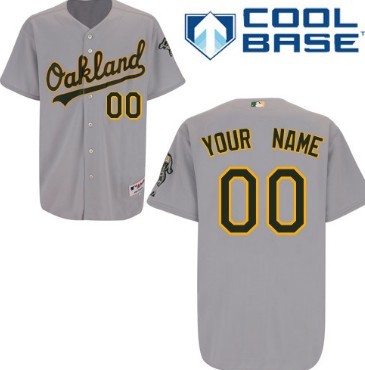 Men's Oakland Athletics Customized Gray Jersey Men's Oakland Athletics Customized Gray Jersey