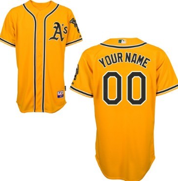 Men's Oakland Athletics Customized Yellow Jersey Men's Oakland Athletics Customized Yellow Jersey