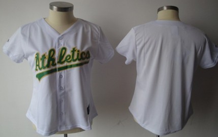 Women's Oakland Athletics Customized White With Green Jersey Women's Oakland Athletics Customized White With Green Jersey