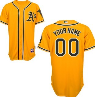 Kids' Oakland Athletics Customized Yellow Jersey Kids' Oakland Athletics Customized Yellow Jersey