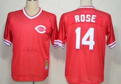 Cincinnati Reds #14 Pete Rose Mesh BP Red Throwback Jersey Cincinnati Reds #14 Pete Rose Mesh BP Red Throwback Jersey