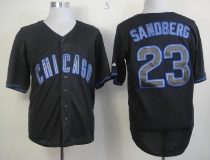 Chicago Cubs #23 Ryne Sandberg Black Fashion Jersey  Chicago Cubs #23 Ryne Sandberg Black Fashion Jersey