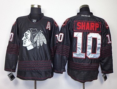 Chicago Blackhawks #10 Patrick Sharp Black Ice Jersey  Chicago Blackhawks #10 Patrick Sharp Black Ice Jersey