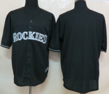 Men's Colorado Rockies Customized 2012 Black Fashion Jersey  Men's Colorado Rockies Customized 2012 Black Fashion Jersey