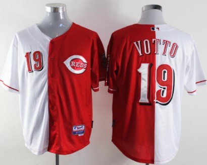 Cincinnati Reds #19 Joey Votto White/Red Two Tone Jersey Cincinnati Reds #19 Joey Votto White/Red Two Tone Jersey