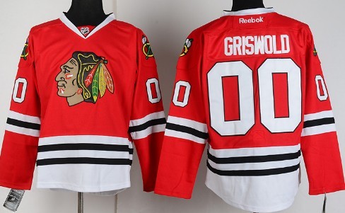 Chicago Blackhawks #00 Clark Griswold Red Jersey  Chicago Blackhawks #00 Clark Griswold Red Jersey