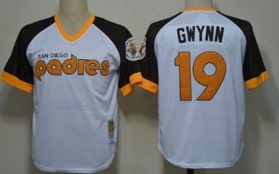 San Diego Padres #19 Tony Gwynn 1978 White Throwback Jersey  San Diego Padres #19 Tony Gwynn 1978 White Throwback Jersey