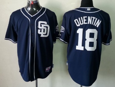 San Diego Padres #18 Carlos Quentin Navy Blue Jersey  San Diego Padres #18 Carlos Quentin Navy Blue Jersey