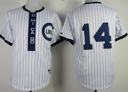 Chicago Cubs #14 Ernie Banks 1909 White Pullover Jersey  Chicago Cubs #14 Ernie Banks 1909 White Pullover Jersey