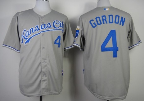 Kansas City Royals #4 Alex Gordon Gray Jersey Kansas City Royals #4 Alex Gordon Gray Jersey