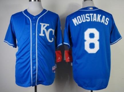 Kansas City Royals #8 Mike Moustakas 2014 Blue Jersey  Kansas City Royals #8 Mike Moustakas 2014 Blue Jersey